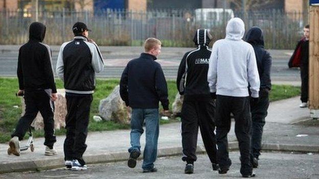 Group of youths on street