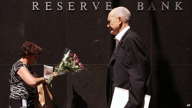 File image of people outside the Reserve Bank of Australia