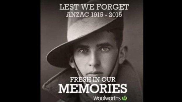 Picture of the Woolworths campaign for Anzac Day 2015