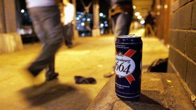 A can of lager on the street