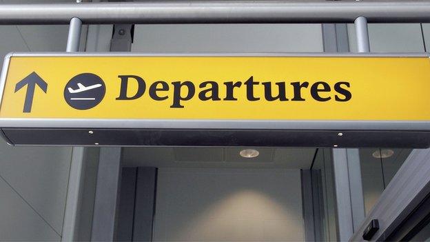 Departures sign