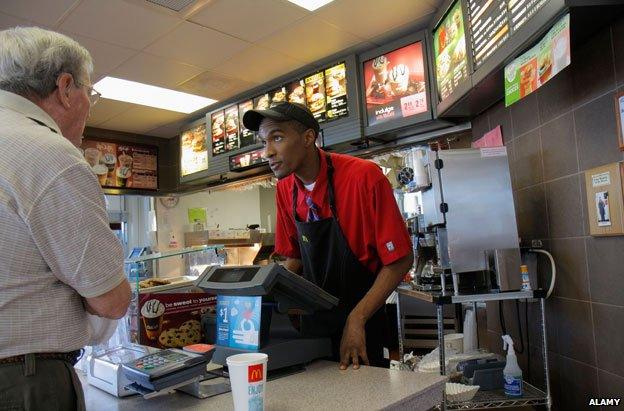 A man working at McDonald's