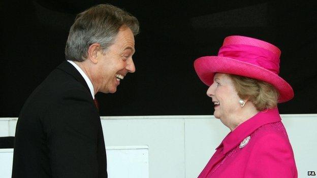 Tony Blair and Margaret Thatcher