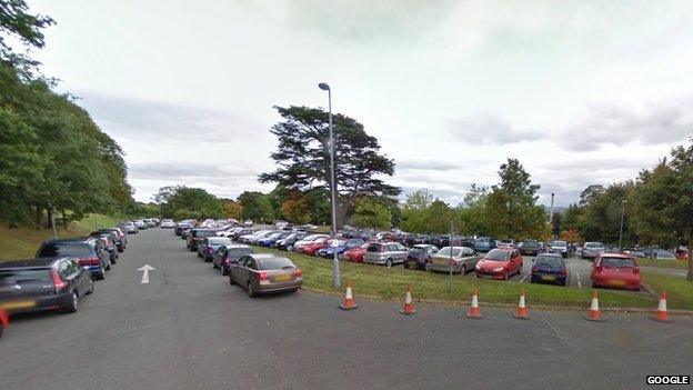 Car park at County Hall, Mold