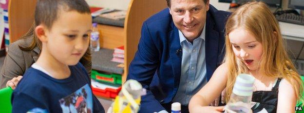 Nick Clegg with kids