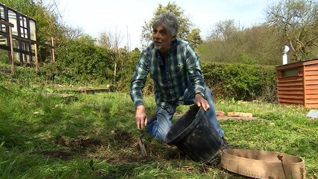 Digger at St Anns Allotments