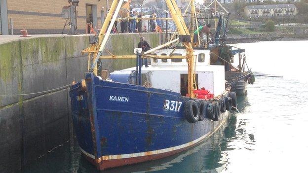 The Karen boat was towed into Ardglass