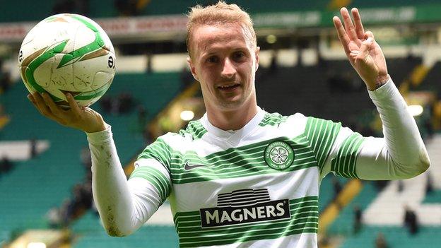 Leigh Griffiths scored a Celtic hat-trick