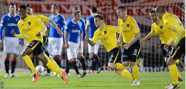 Myles Hippolyte wheels away after scoring