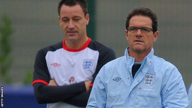 Fabio Capello and John Terry with England in 2011