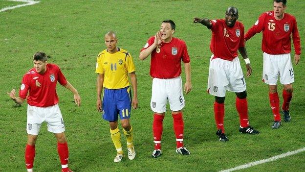 Sweden v England at the 2006 World Cup in Germany