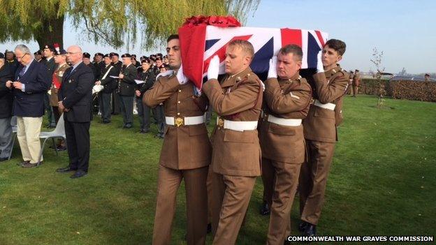 The coffin of an unknown soldier