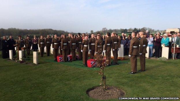 The reburial of the soldiers