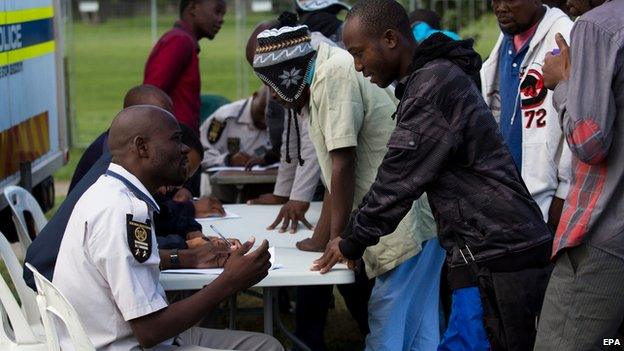 Makeshift camp for foreigners outside Durban, 15 April 2015