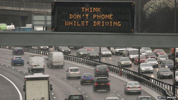 Motorway sign on M25