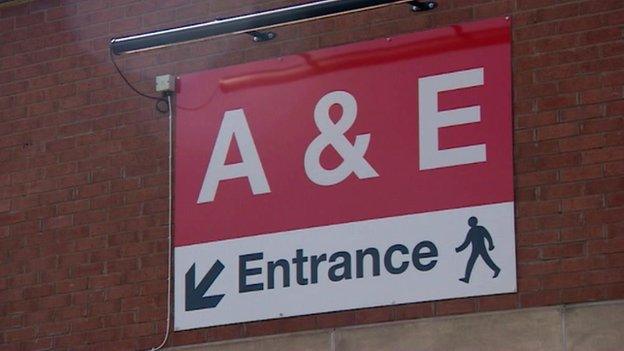 A and E entrance sign