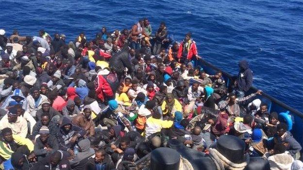 Rescued migrants