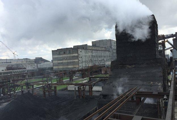 Cooling smoke at coke plant