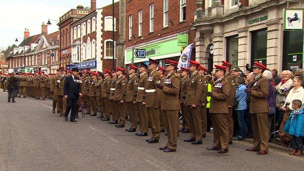 The Light Dragoons are inspected