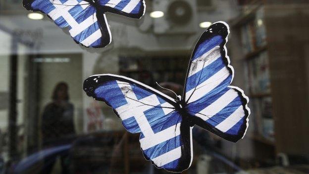 Butterflies with Greek flag