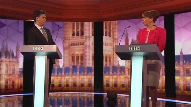 Ed Miliband and Leanne Wood