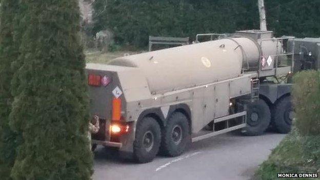 Lorry blocking road