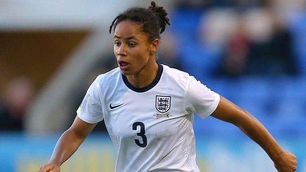 Demi Stokes playing for England