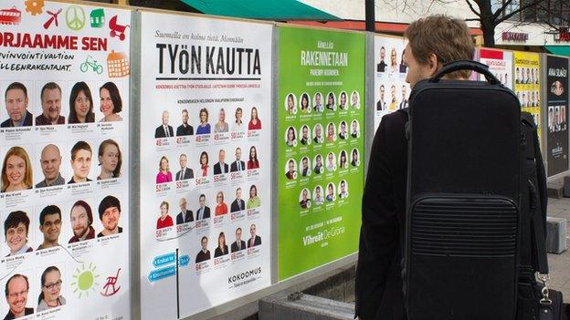 Election posters in Finland