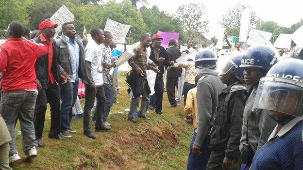 A demonstration in Harare