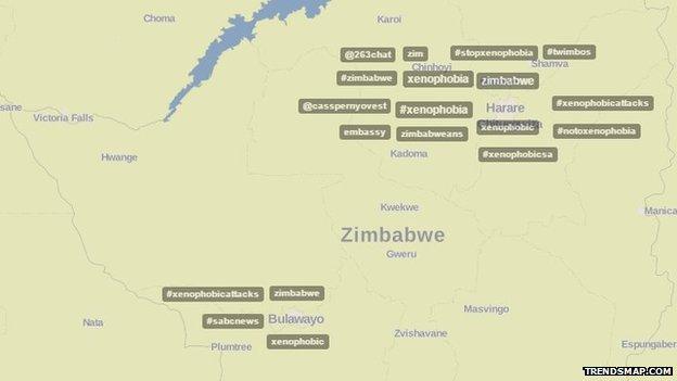 Screengrab from Trendsmap