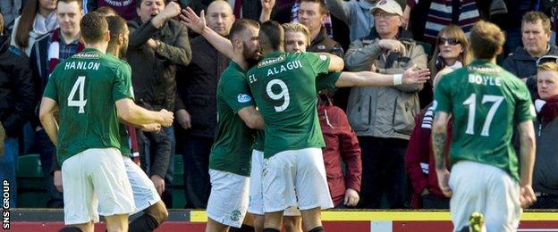 Hibernian go into the game buoyed by last weekend's 2-0 win over Edinburgh rivals Hearts