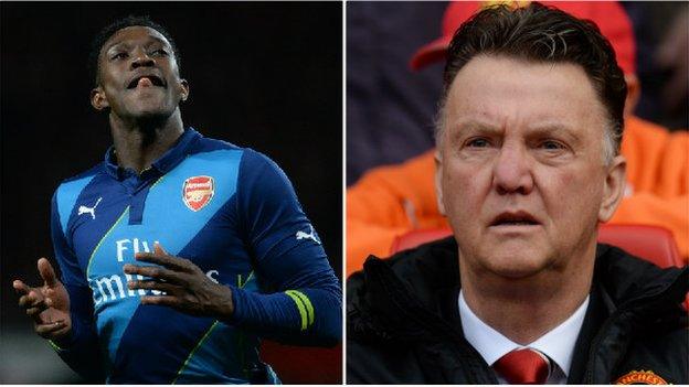 Danny Welbeck and Louis van Gaal