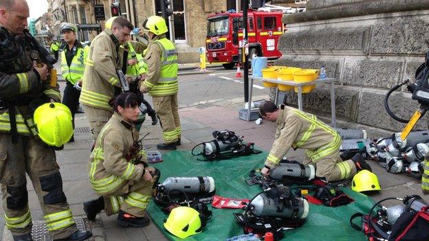 Fire service at scene of Randolph blaze