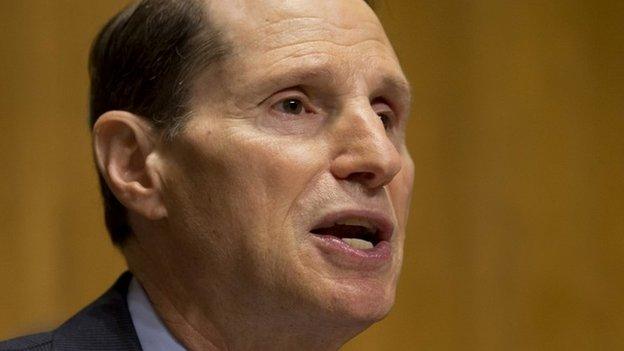 In this March 5, 2014, file photo, the Senate Finance Committee ranking member Sen. Ron Wyden, D-Ore. speaks on Capitol Hill in Washington.