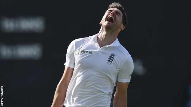 James Anderson celebrates