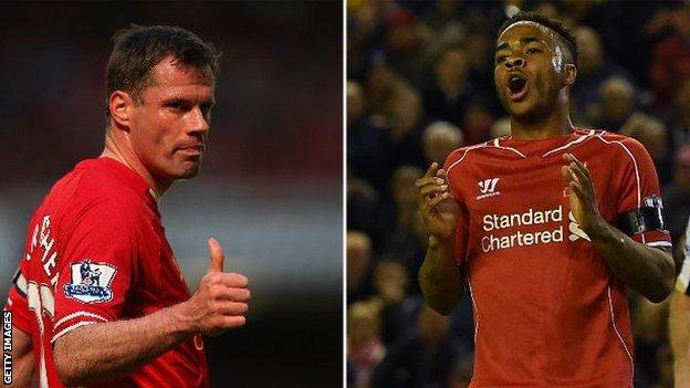 Jamie Carragher and Raheem Sterling