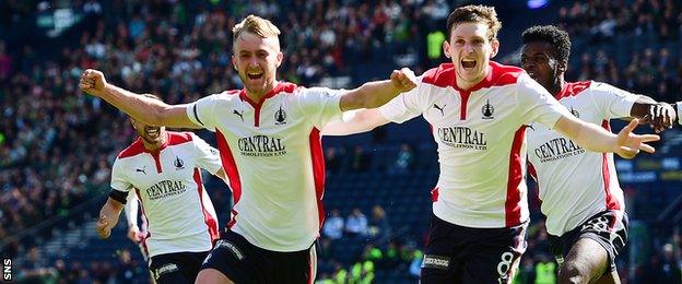 Falkirk players celebrating