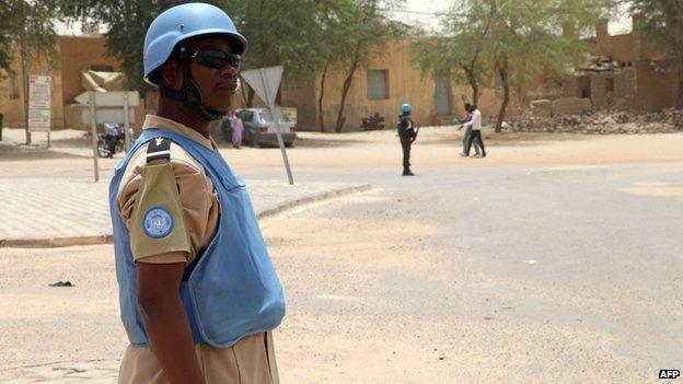 UN peacekeeper in Timbuktu, Mali, 8 April