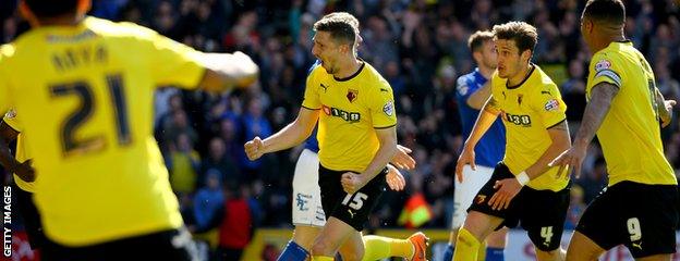 Craig Cathcart celebrates