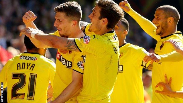 Craig Cathcart celebrates