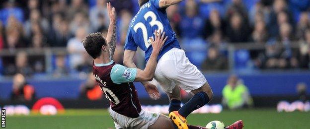 Ashley Barnes on Seamus Coleman