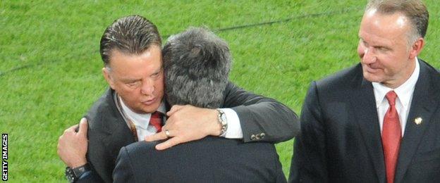 Louis van Gaal and Jose Mourinho