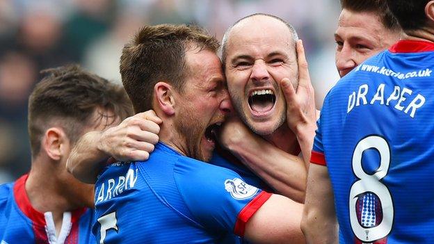 David Raven (centre) scored Caley Thistle's winner