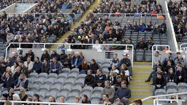 Empty seats at Newcastle