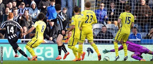 Jack Colback equalised for Newcastle 18 seconds into the second half