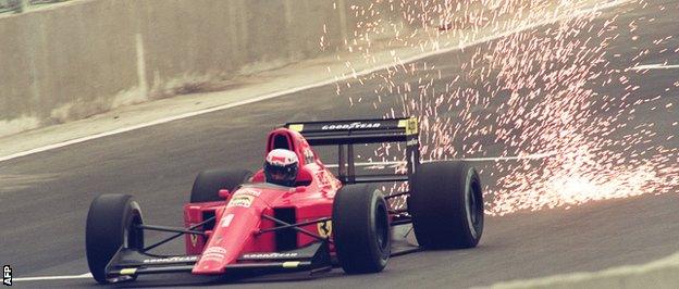 Sparks fly on Alain Prost 1990