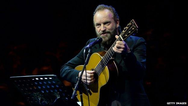 Sting performed two songs at the gala event