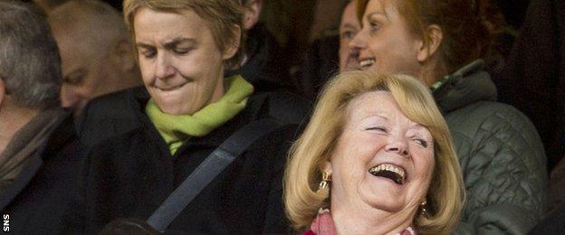 Hibs chief executive Leeann Dempster (left) and Hearts owner Ann Budge