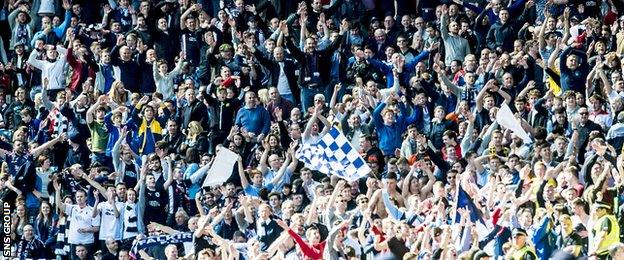 Around 5,000 Falkirk fans cheered their team on at Hampden in their semi-final