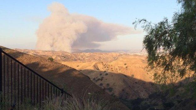 Fire seen from Yorba Linda in Orange County, California